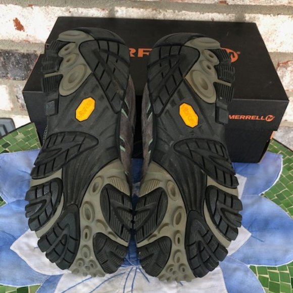 MERRELL MOAB 2 WATERPROOF HIKING SHOE DRIZZLE/MINT 7.5 W - Picture 7 of 14